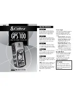 Preview for 1 page of Cobra GPS100 Operating Instructions Manual