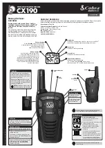 Cobra microTALK CX190 User Manual предпросмотр