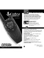 Предварительный просмотр 1 страницы Cobra MICROTALK CXT450C Owner'S Manual