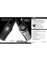 Предварительный просмотр 1 страницы Cobra microTalk PR 4750 WX Owner'S Manual