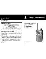 Cobra microTALK PR 900 DX Operating Instructions Manual preview