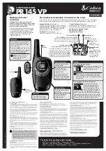 Preview for 1 page of Cobra PR 145 VP User Manual