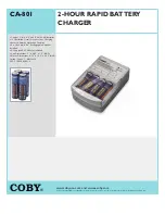 Coby CA-801 Specification Sheet preview