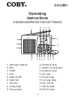 Preview for 1 page of Coby COBY CX-CB91 Operating Instructions Manual