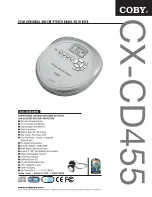 Preview for 1 page of Coby COBY CX-CD455 Specifications