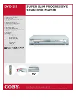 Coby COBY DVD-215 Specifications preview