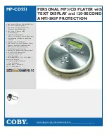Coby COBY MP-CD551 Specifications preview