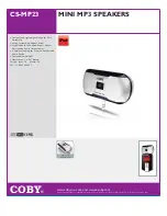 Preview for 1 page of Coby CS-MP23 - Portable Speakers Specification Sheet