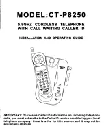 Preview for 1 page of Coby CT-P8250 Installation And Operating Manual