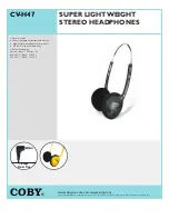 Coby CV-H47 - Headphones - Semi-open Specification Sheet preview