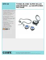 Preview for 1 page of Coby CV123 - Combo - Headphone Specification Sheet