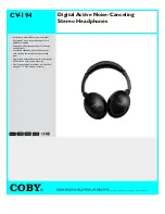 Preview for 1 page of Coby CV194 - CV 194 - Headphones Specification Sheet