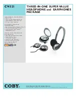 Preview for 1 page of Coby CV321 - CV 321 3-1 HEADPH Specification Sheet