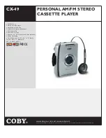 Preview for 1 page of Coby CX-49 - Radio / Cassette Player Specifications