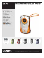 Preview for 1 page of Coby CX-71 - CX 71 Personal Radio Specification Sheet