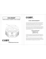 Preview for 1 page of Coby CX-CD237 Operating Instructions