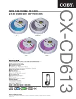 Coby CX-CD613 Specification Sheet preview