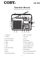 Coby CX789 - Digital AM/FM/NOAA Radio Operation Manual preview