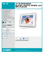 Предварительный просмотр 1 страницы Coby DP-102 Specifications