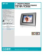 Coby DP-767 - Digital Photo Frame Specifications предпросмотр