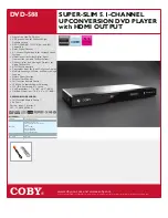 Предварительный просмотр 1 страницы Coby DVD-588 Specifications