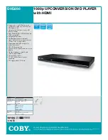 Предварительный просмотр 1 страницы Coby DVD288 - 1080p Upconversion DVD Specification Sheet