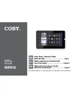 Preview for 1 page of Coby Kyros MID1042 Series Quick Start Manual