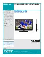 Preview for 1 page of Coby LEDTV1935 Specifications