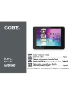 Предварительный просмотр 1 страницы Coby MID8065 Quick Start Manual