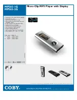 Coby MP-565 1GB Specifications предпросмотр