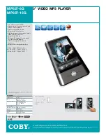 Coby MP-837 8GB Specifications предпросмотр