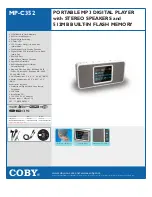 Coby MP-C352 Specifications предпросмотр