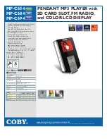 Coby MP-C684 Specifications предпросмотр