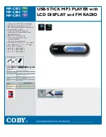 Coby MP-C885 - 1 GB Digital Player Specification предпросмотр