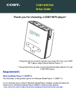 Coby MP-C945 Setup Manual предпросмотр