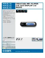 Coby MP305-1G Specifications предпросмотр