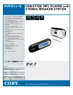 Предварительный просмотр 1 страницы Coby MP30523-IG Specifications