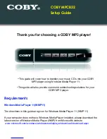 Предварительный просмотр 1 страницы Coby MPC832 Setup Manual