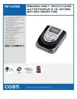 Coby MPC850 Specifications preview