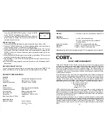 Preview for 8 page of Coby MPCD900 Instruction Manual