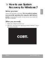 Preview for 3 page of Coby NBPC1023 Recovery Manual