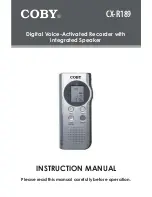 Preview for 1 page of Coby R189 - CX 128 MB Digital Voice Recorder Instruction Manual