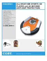 Coby Sports CX-CD565 Specifications preview