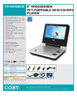 Предварительный просмотр 1 страницы Coby TF-DVD8107 Specifications