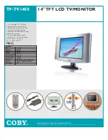 Coby TF-TV1400 Specifications preview