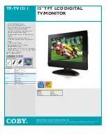 Coby TF-TV1511 Specifications preview