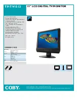 Preview for 1 page of Coby TF-TV1513 Specifications