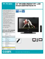 Coby TF-TV2608 Specifications preview