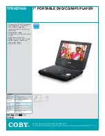 Предварительный просмотр 1 страницы Coby TFDVD7008 - DVD Player - 7 Specifications