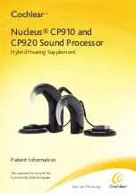 Preview for 1 page of Cochlear Nucleus CP910 Manual